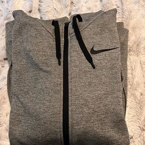 Nike Gray zip up hoodie medium